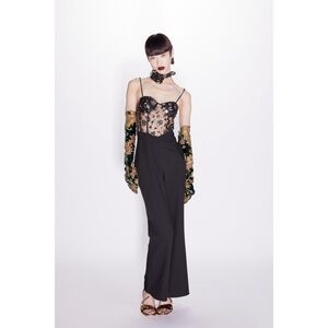 Zara Black Sequin Lace Jumpsuit 0387/193